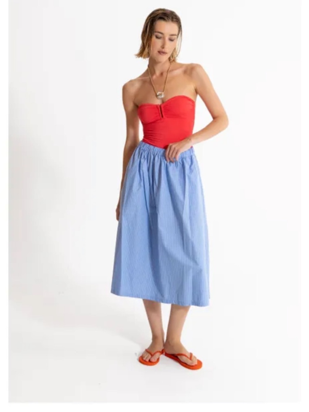 Smallable Women Striped Bruna Skirt- Light Blue